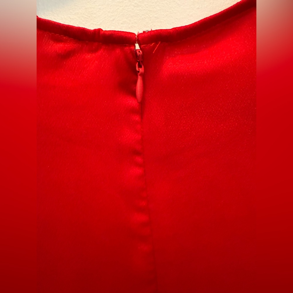 NWT Zac & Rachel Red Tie Front 3/4 Sleeve Blouse - Size M - Picture 8 of 13